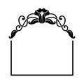 Decorative square frame with floral ornament