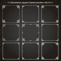 Decorative square frames and borders set 10 vector