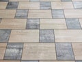 Decorative square and rectangular floor tiles Royalty Free Stock Photo