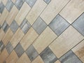 Decorative square and rectangular floor tiles Royalty Free Stock Photo