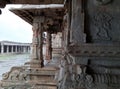 Decorative staircase and entrance of Krishna Temple at hampi