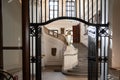 Decorative staircase leading to imperial national library in Hofburg Palace in Vienna, Austria