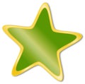 Decorative star with green and golden frame