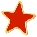 Decorative star with red and golden frame