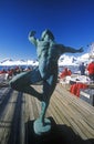 Decorative statue of man on the deck of cruise ship Marco Polo, Antarctica