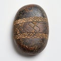 Decorative stone egg with intricate tribal pattern Royalty Free Stock Photo