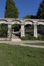 Decorative stone fence gardens at the Saint Euphemia Church, Rovinj, Croatia, Istria Royalty Free Stock Photo