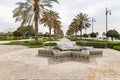 Decorative stone fountain in the ornamental garden adjoining to the presidential palace - Qasr Al Watan in Abu Dhabi city, United