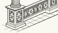 Decorative Stone Pillar and Balustrade, Classical Architecture, Elegant Design, vector design Generative AI Royalty Free Stock Photo