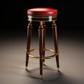 Hyper-detailed Gold Red Bar Stool 3d Model In Jc Leyendecker Style Royalty Free Stock Photo