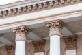 column at the entrance to the Palace of textile Workers in Grodno Royalty Free Stock Photo