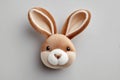 A decorative stuffed rabbit head mounted on a wall for Easter celebration. Royalty Free Stock Photo