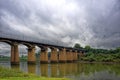 Decorative and sturdy old Irwin Bridge on river Krishns Royalty Free Stock Photo