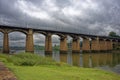 Decorative and sturdy old Irwin Bridge on river Krishns Royalty Free Stock Photo