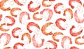 Decorative stylish shrimp seamless pattern.