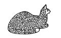 Decorative stylized cat. Vector animal illustration. Isolated on white background.