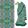 Decorative stylized Indian sari women's ethnic