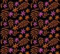 Decorative stylized simple tropical floral pattern