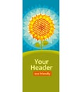 Decorative stylized sunflower poster template.