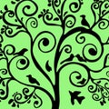 decorative stylized tree with birds. Royalty Free Stock Photo