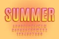 Decorative summer Font and Alphabet vector