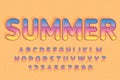 Decorative summer Font and Alphabet vector