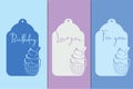 Decorative Tags with Cutout Cupcake Silhouette Royalty Free Stock Photo