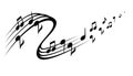 Decorative Tattoo Music notes, musical design element, isolated, vector illustration. Royalty Free Stock Photo