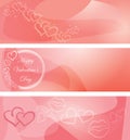 Decorative templates with hearts for saint valentine day events - vector set of rosy banners
