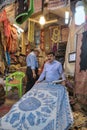 Decorative textiles department at city market, Iranian dealer sh