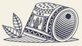 Decorative thimble with elegant patterns, a classic sewing accessory. vector design Generative AI Royalty Free Stock Photo