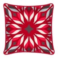 Decorative throw pillow, silver grey chevron patterned cushion Royalty Free Stock Photo