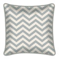 Decorative throw pillow, silver grey chevron patterned cushion