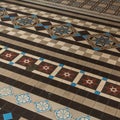 Decorative tiled floor on the inside of Ho Chi Minh City Post Office, also known as the Saigon Central Post Office, Vietnam