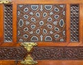 Decorative tongue and groove assembled, inlaid with ivory and ebony, Minbar of Imam Al Shafii Mosque