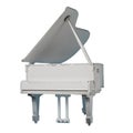 Decorative toy white grand piano Royalty Free Stock Photo