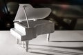 Decorative toy white grand piano Royalty Free Stock Photo