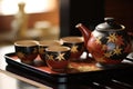 decorative traditional tea set from japan Royalty Free Stock Photo