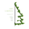 Decorative tree frame design with pine branches for Christmas background Royalty Free Stock Photo