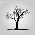 Decorative tree silhouette on white background. vector illustration. Eps 10 Royalty Free Stock Photo