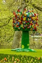 Decorative tree in tulip park Keukenhof, Holland