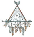 Decorative triangle from arrows. Royalty Free Stock Photo