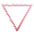 Decorative triangle frame with strokes pink color