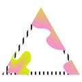 Decorative triangle frame with strokes pink yellow gradient