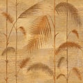 Decorative tropical botanical leaves - Interior wallpaper - wooden texture