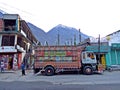 decorative truck in the streets of Gilgit, district capital of Gilgit-Baltistan, Pakistan