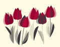 Decorative tulip flower vector illustration Royalty Free Stock Photo