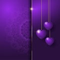 Decorative Valentines Day background with hanging hearts 2312