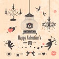 Decorative valentines day design elements