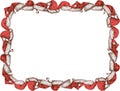 Decorative vector christmas frame from sketches various Santa Claus hats Royalty Free Stock Photo